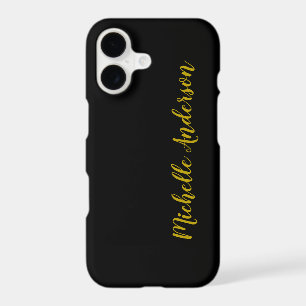 Black & Gold Color Modern Minimalist Name iPhone 17 Case