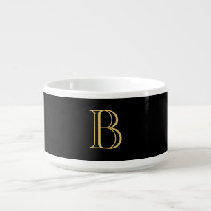 Black Gold Color Monogram Professional Calligraphy Bowl