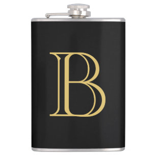 Black Gold Color Monogram Professional Calligraphy Flask