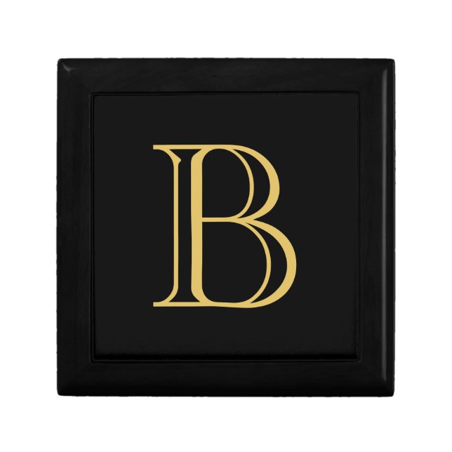 Black Gold Color Monogram Professional Calligraphy Gift Box (Front)