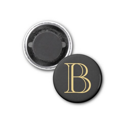 Black Gold Color Monogram Professional Calligraphy Magnet