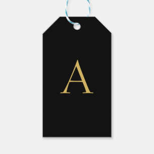 Black Gold Color Monogram Professional Gift Tags