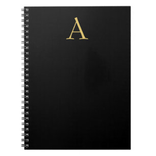 Black Gold Color Monogram Professional Notebook