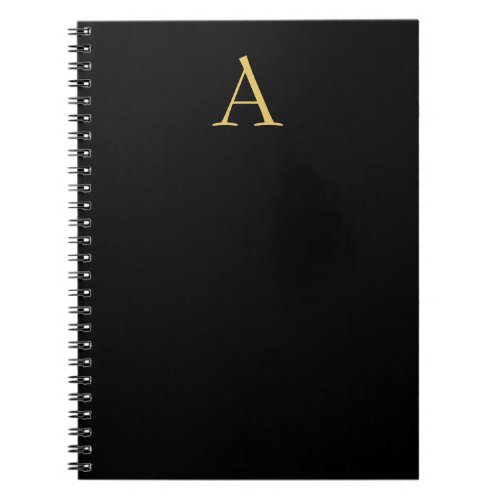 Black Gold Color Monogram Professional Notebook