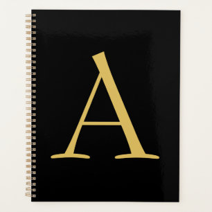 Black Gold Color Monogram Professional Planner