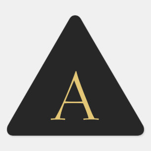 Black Gold Color Monogram Professional Triangle Sticker