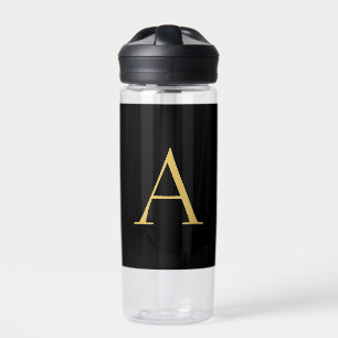 Black Gold Color Monogram Professional Water Bottle