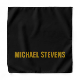 Black Gold Color Professional Add Name Bandana