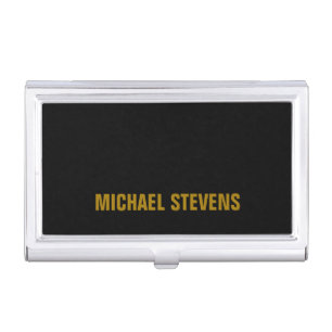 Black Gold Color Professional Add Name Business Card Case