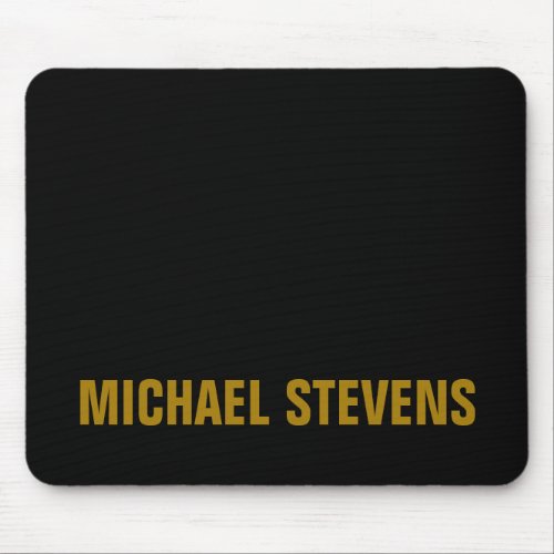 Black Gold Color Professional Add Name Mouse Pad