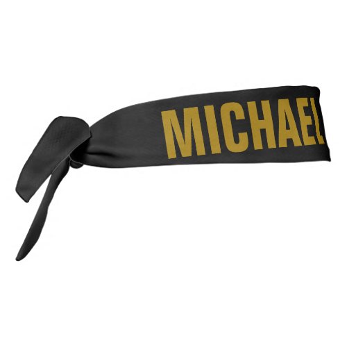 Black Gold Color Professional Add Name Tie Headband