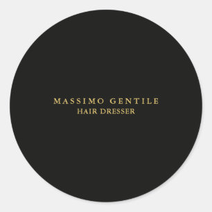 Black Gold Color Professional Trendy Classic Round Sticker