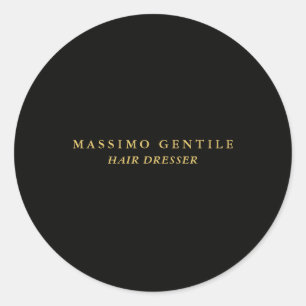 Black Gold Color Professional Trendy Classic Round Sticker