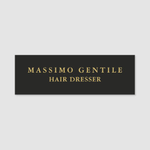 Black Gold Color Professional Trendy Name Tag