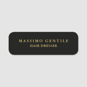 Black Gold Color Professional Trendy Name Tag