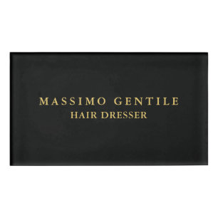 Black Gold Color Professional Trendy Name Tag