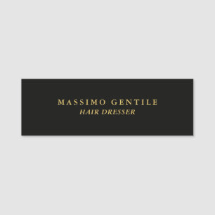 Black Gold Color Professional Trendy Name Tag