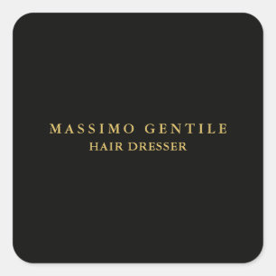 Black Gold Color Professional Trendy Square Sticker