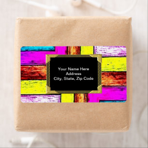 Black Gold Colorful  Monogram Labels