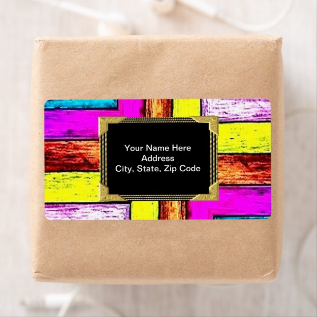 Black Gold Colorful  Monogram Labels (Insitu)