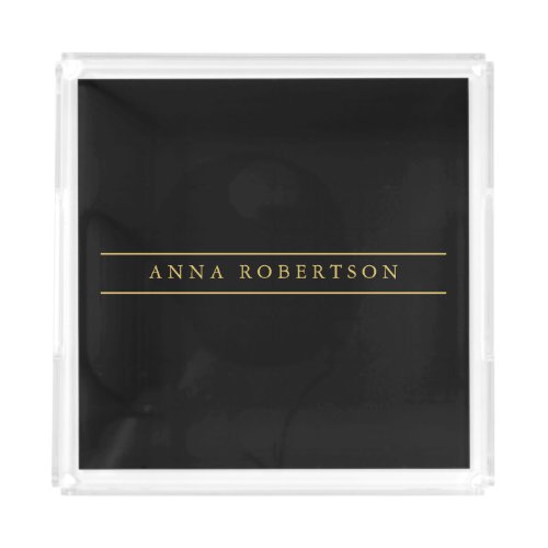 Black Gold Colors Professional Chic Minimalist Acrylic Tray