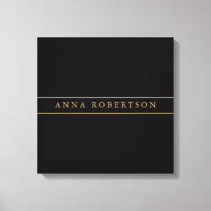 Black Gold Colors Professional Chic Minimalist Canvas Print