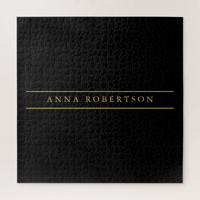 Black Gold Colors Professional Chic Minimalist Jigsaw Puzzle (Vertical)