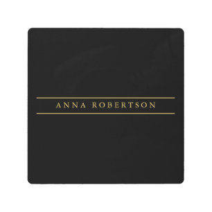 Black Gold Colors Professional Chic Minimalist Metal Print