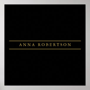 Black Gold Colors Professional Chic Minimalist Poster