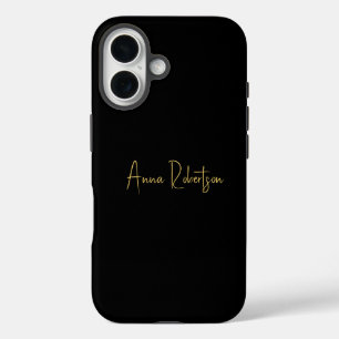 Black Gold Colors Professional Trendy Calligraphy iPhone 16 Case