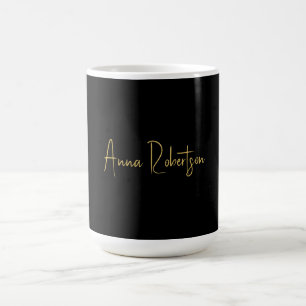 Black Gold Colors Professional Trendy Calligraphy Coffee Mug