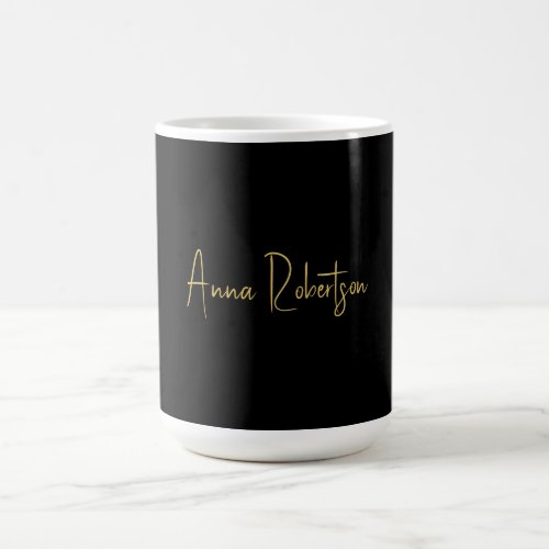 Black Gold Colors Professional Trendy Calligraphy Coffee Mug
