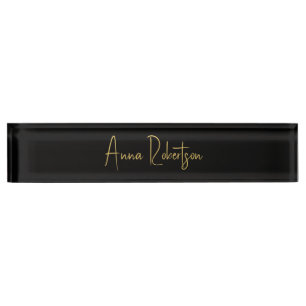 Black Gold Colors Professional Trendy Calligraphy Desk Name Plate