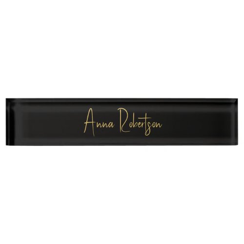 Black Gold Colors Professional Trendy Calligraphy Desk Name Plate