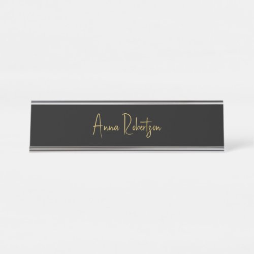 Black Gold Colors Professional Trendy Calligraphy Desk Name Plate