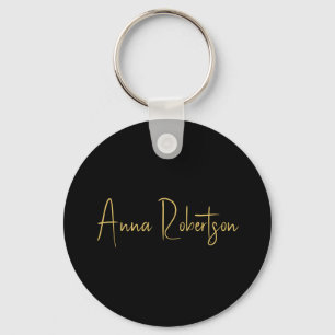 Black Gold Colors Professional Trendy Calligraphy Keychain