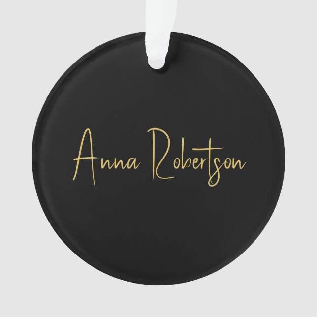 Black Gold Colors Professional Trendy Calligraphy Ornament (Front)