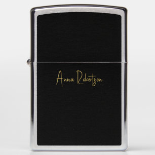 Black Gold Colors Professional Trendy Calligraphy Zippo Lighter