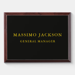 Black Gold Colors Professional Trendy Minimalist Award Plaque
