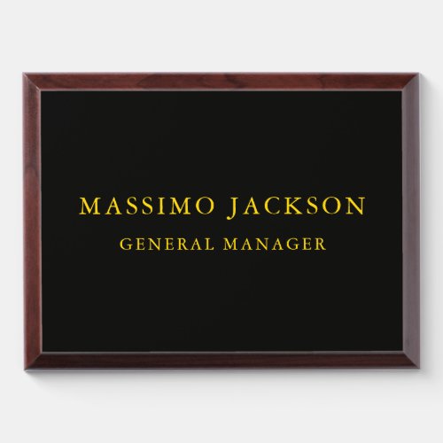 Black Gold Colors Professional Trendy Minimalist Award Plaque