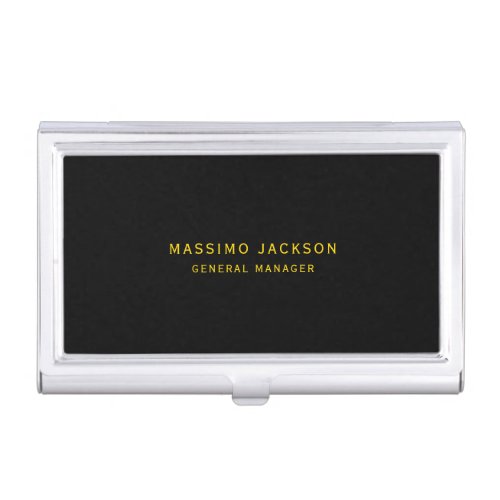 Black Gold Colors Professional Trendy Minimalist Business Card Case