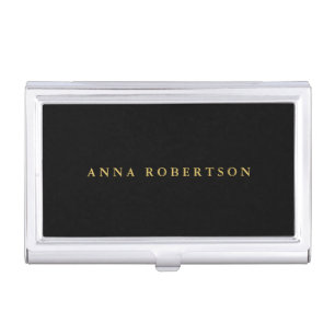 Black Gold Colors Professional Trendy Minimalist Business Card Case