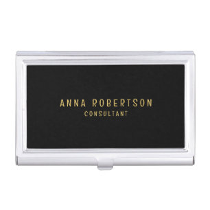 Black Gold Colors Professional Trendy Minimalist Business Card Case