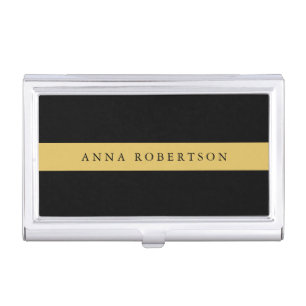 Black Gold Colors Professional Trendy Minimalist Business Card Case