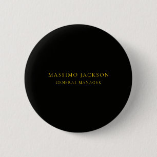 Black Gold Colors Professional Trendy Minimalist Button