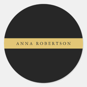 Black Gold Colors Professional Trendy Minimalist Classic Round Sticker