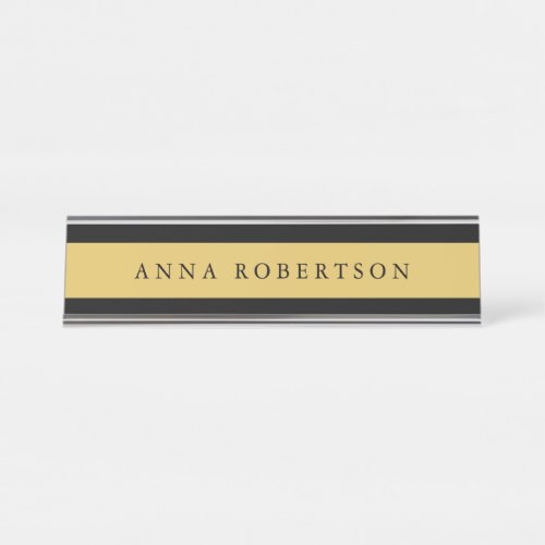 Black Gold Colors Professional Trendy Minimalist Desk Name Plate