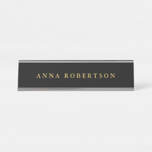 Black Gold Colors Professional Trendy Minimalist Desk Name Plate