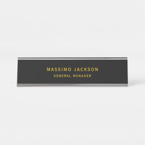 Black Gold Colors Professional Trendy Minimalist Desk Name Plate