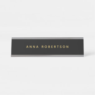 Black Gold Colors Professional Trendy Minimalist Desk Name Plate